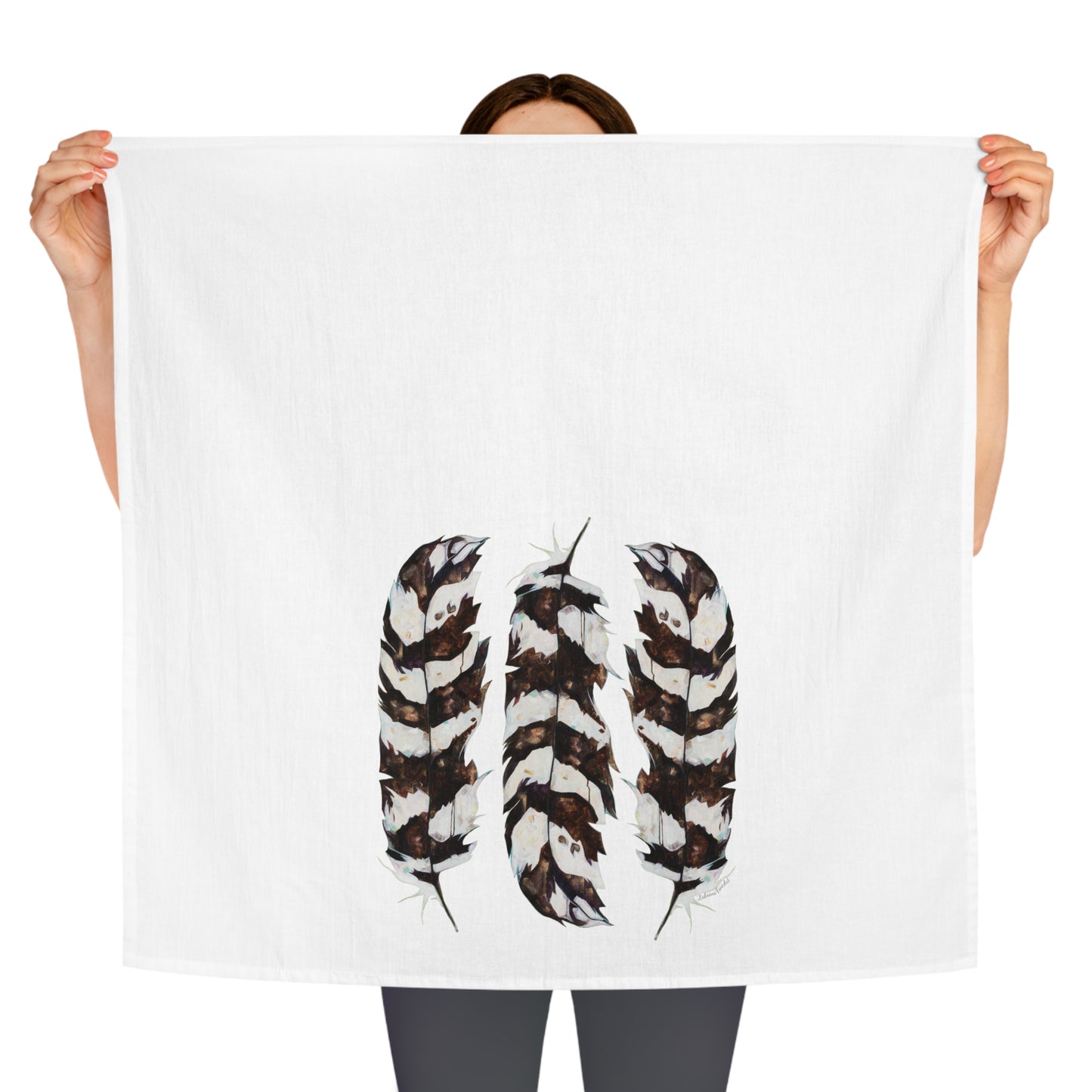 Feather Trio Tea Towel — Rustic Boho Kitchen Decor