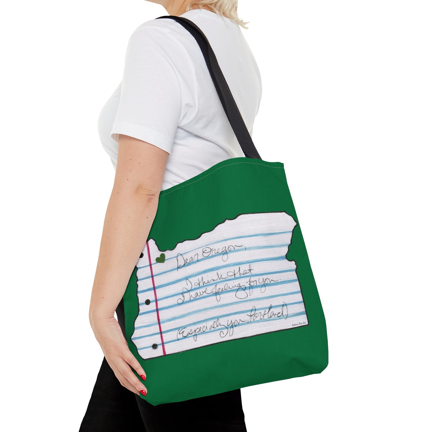 "Oregon Love Letter" Tote Bag Green by Zabrina Fine Art