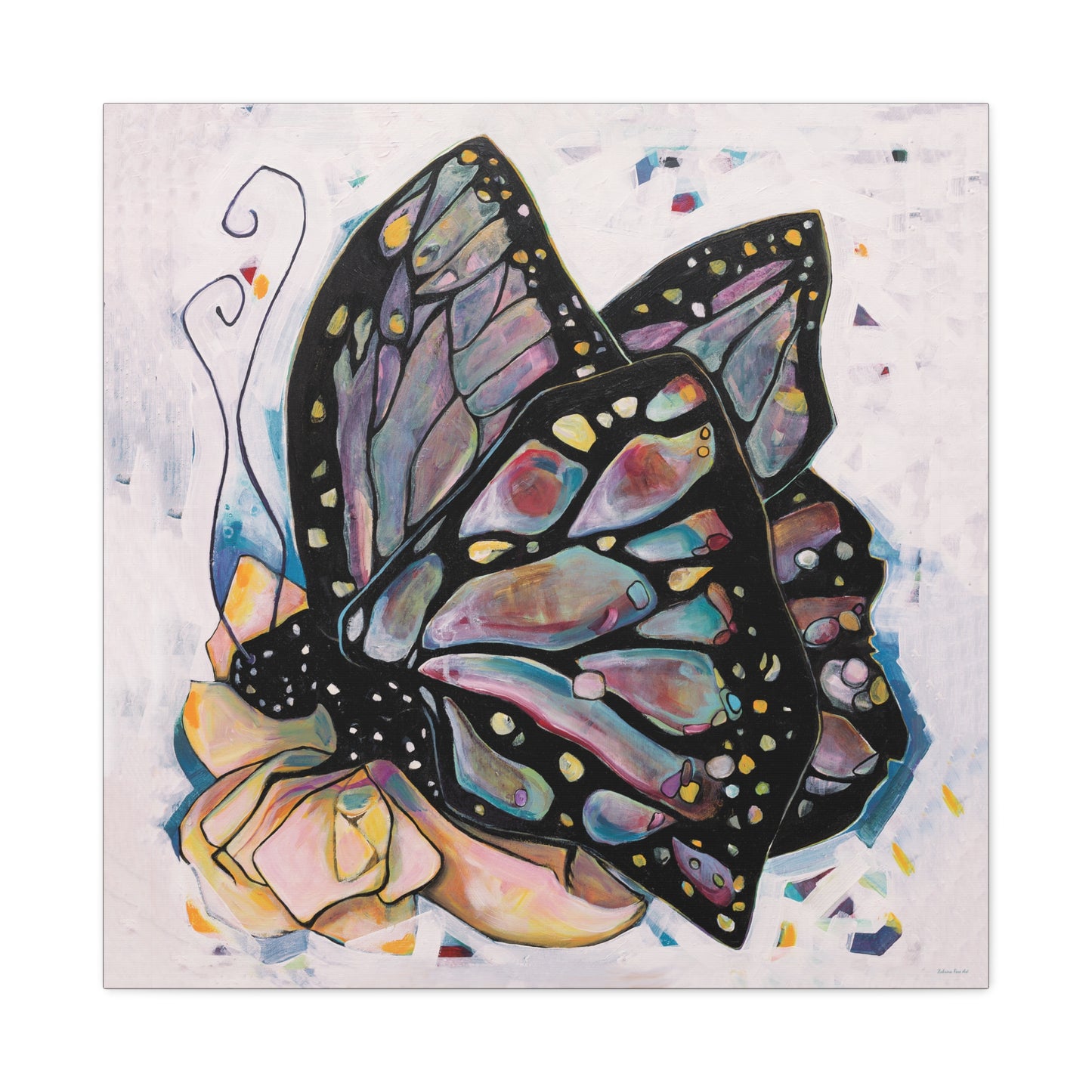 "Butterfly For Brook" Unframed Canvas Black Edge Reproduction by Zabrina Fine Art