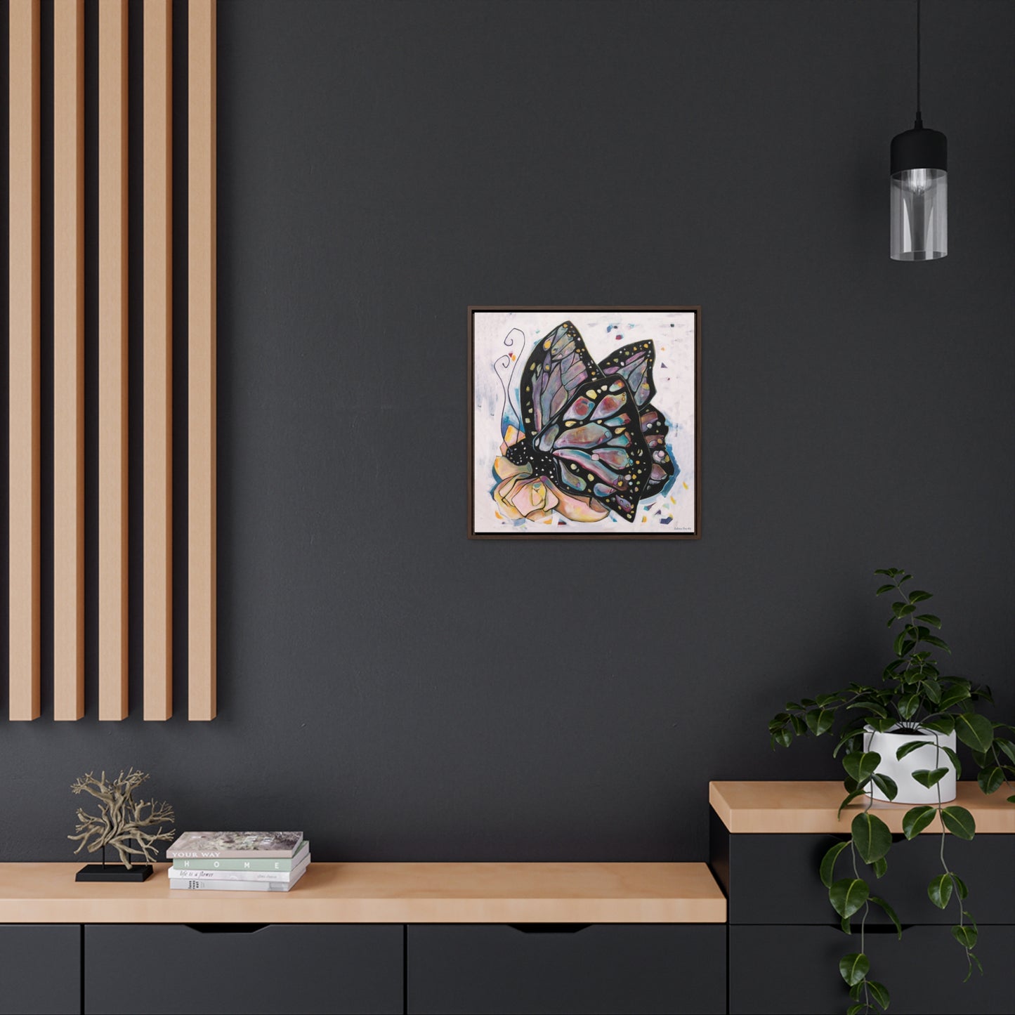 "Butterfly For Brook" Framed Canvas Fine Art Reproduction by Zabrina Fine Art