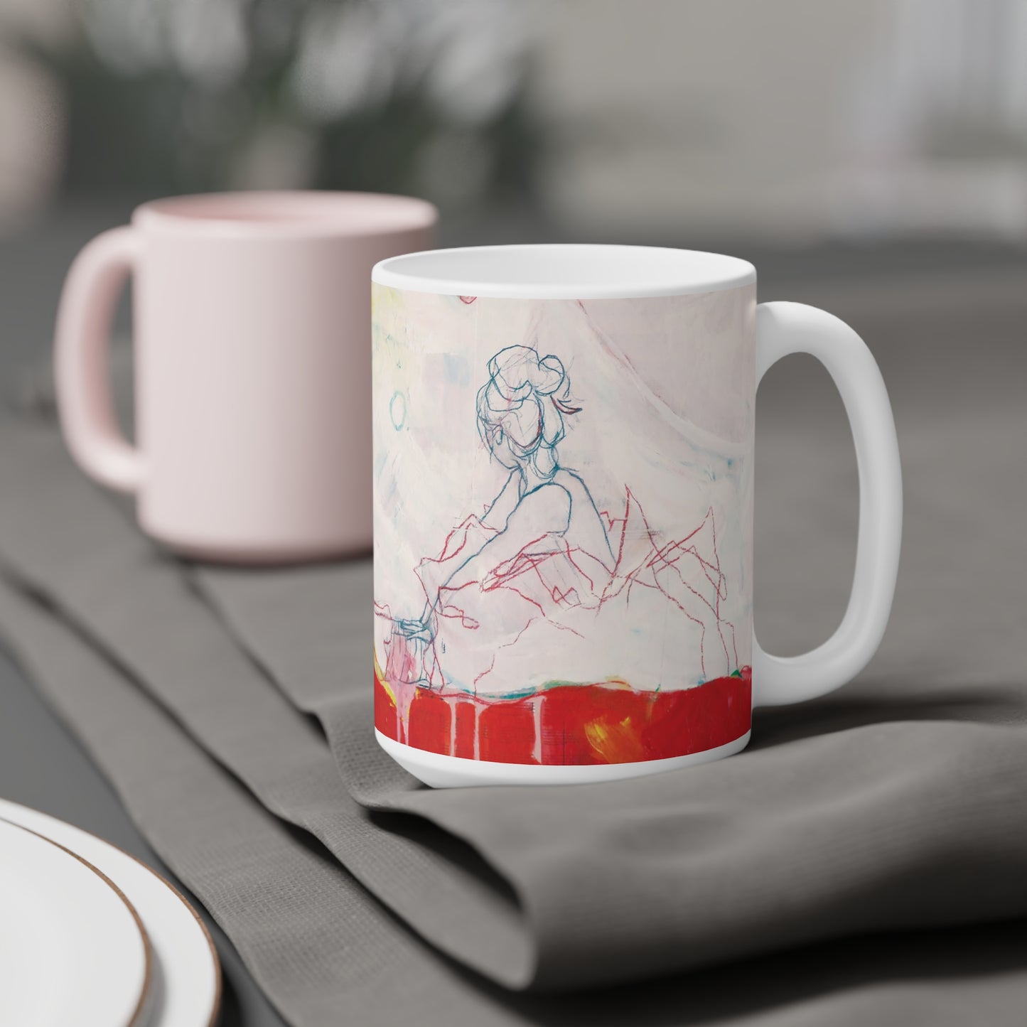 "Moon River Day Dream" Ceramic Coffee Cup White by Zabrina Fine Art