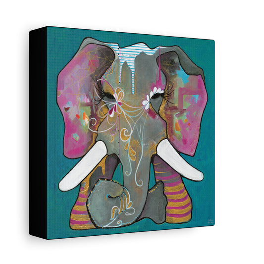 "Romeo Elephant" Unframed Canvas Black Edge Reproduction by Zabrina Fine Art