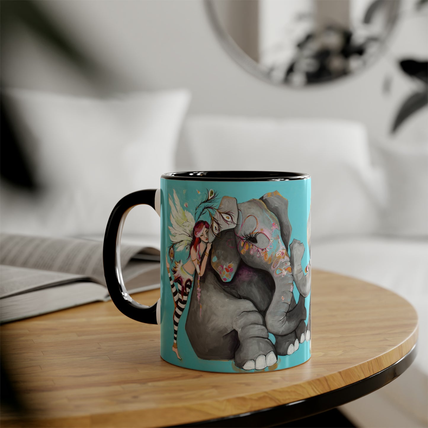 "Elephant Love" Ceramic Coffee Cup by Zabrina Fine Art