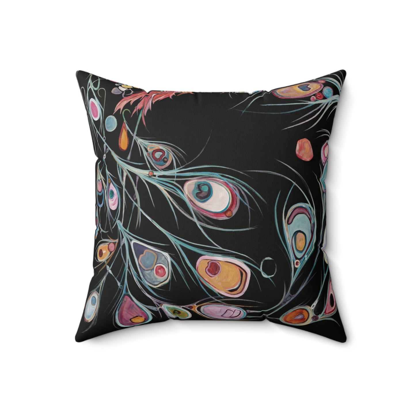 "Peacock Feathers" Throw Pillow by Zabrina Fine Art