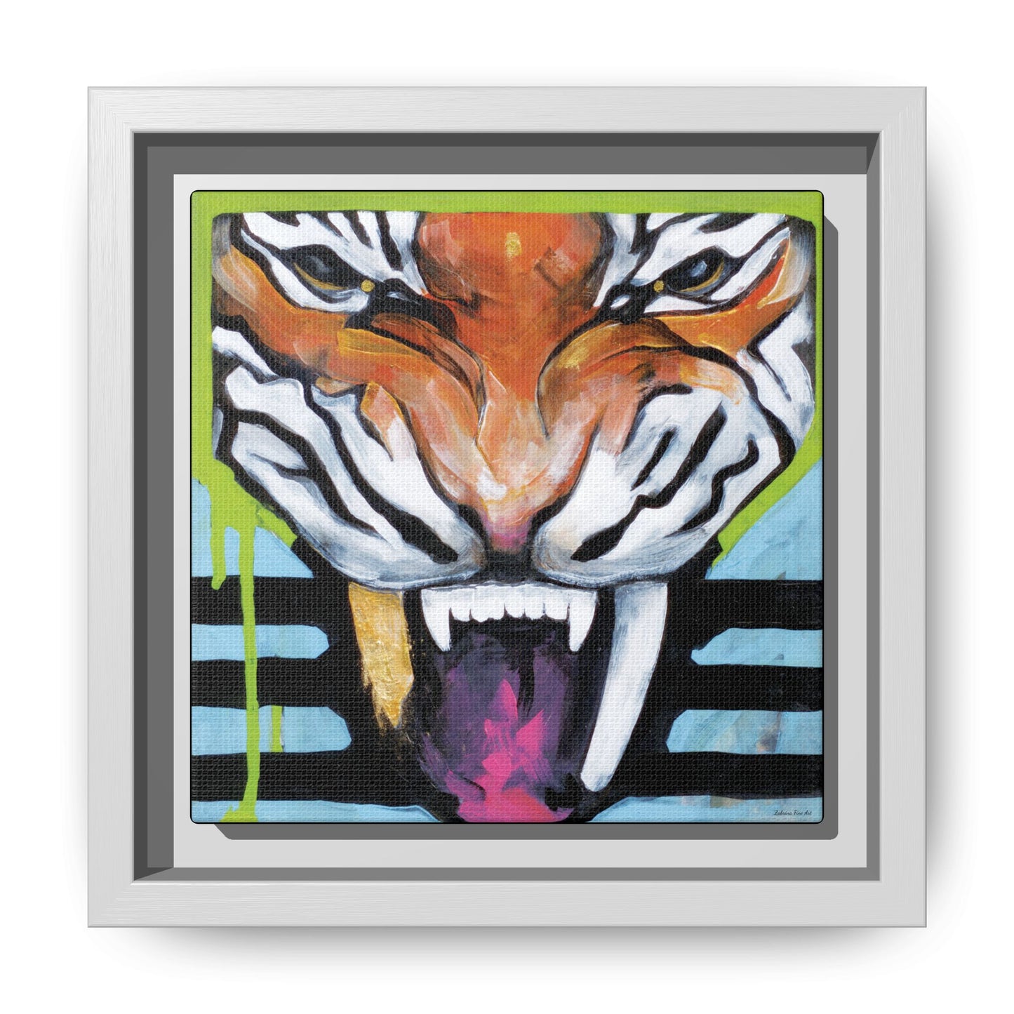 "Tiger Fang" Framed Canvas Fine Art Reproduction by Zabrina Fine Art