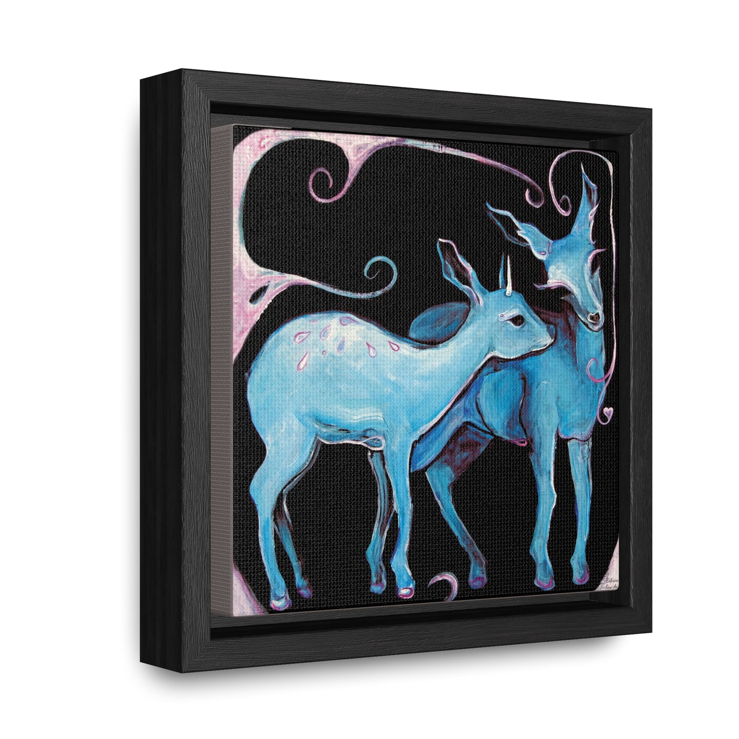 "Deer Love" Framed Canvas Fine Art Reproduction by Zabrina Fine Art