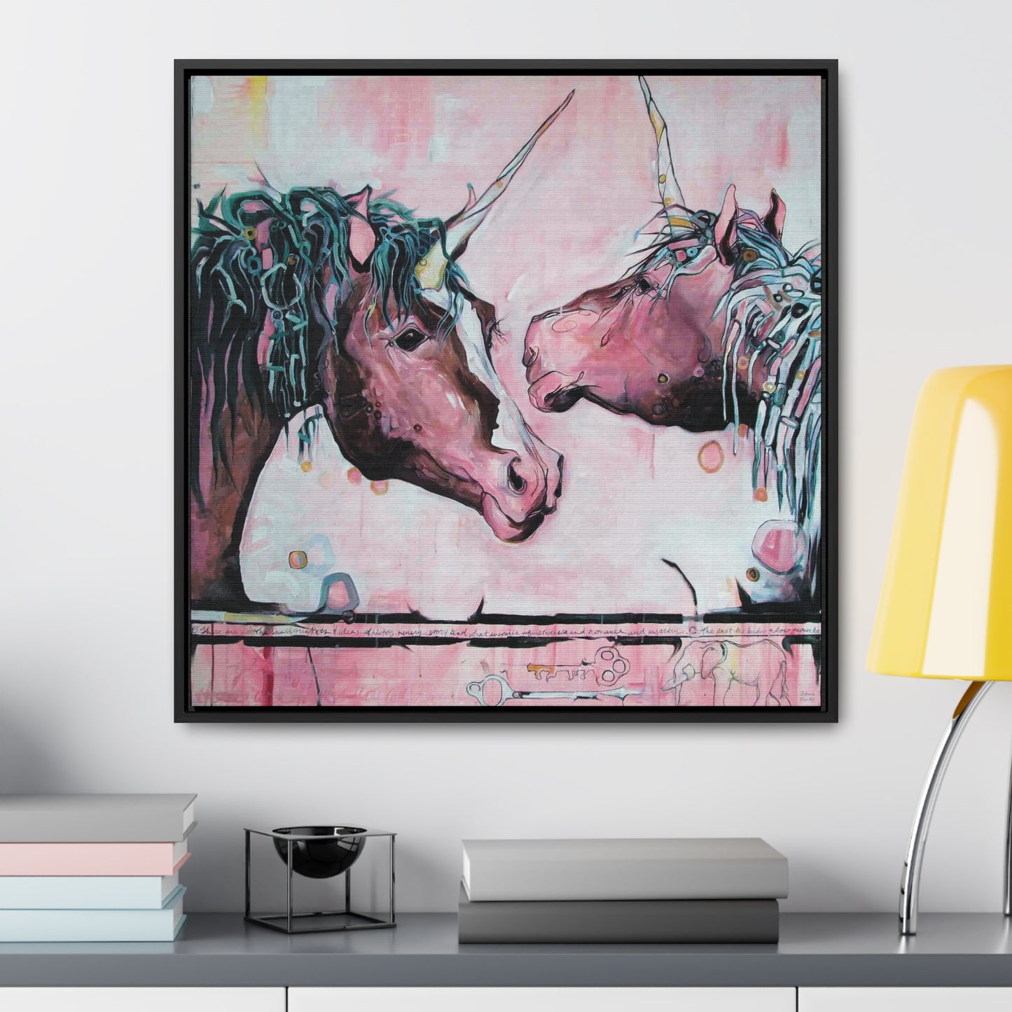 "Unicorns Are Real" Framed Canvas Fine Art Reproduction by Zabrina Fine Art