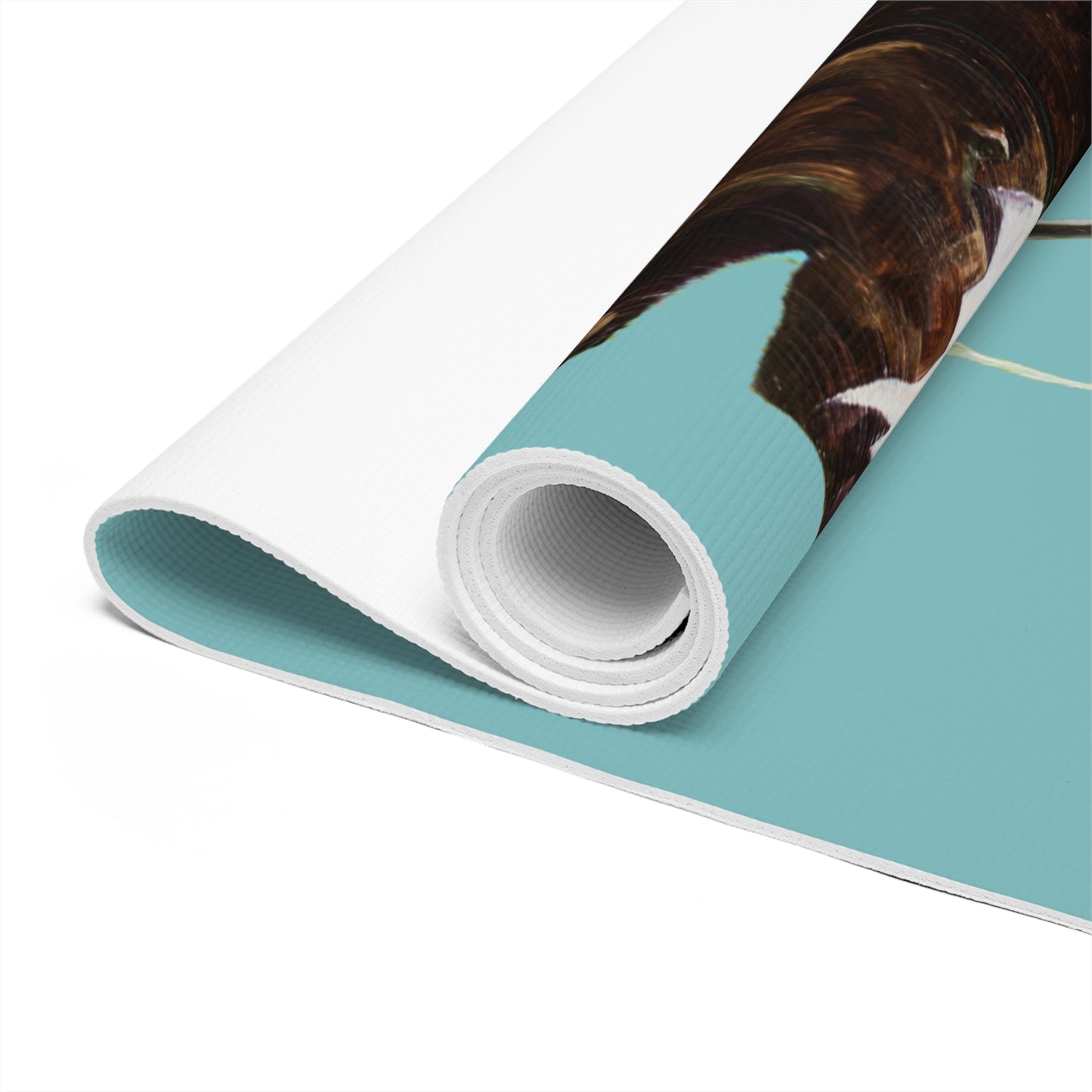 "Feather Blue" Yoga Mat by Zabrina Fine Art