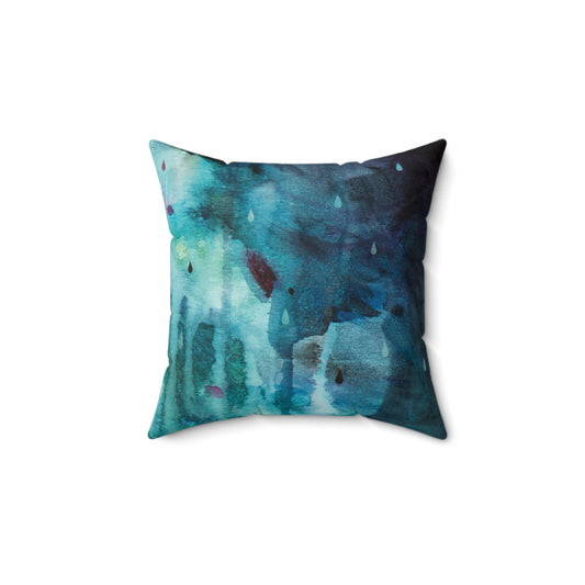 "I love Rainy Days" Throw Pillow by Zabrina Fine Art