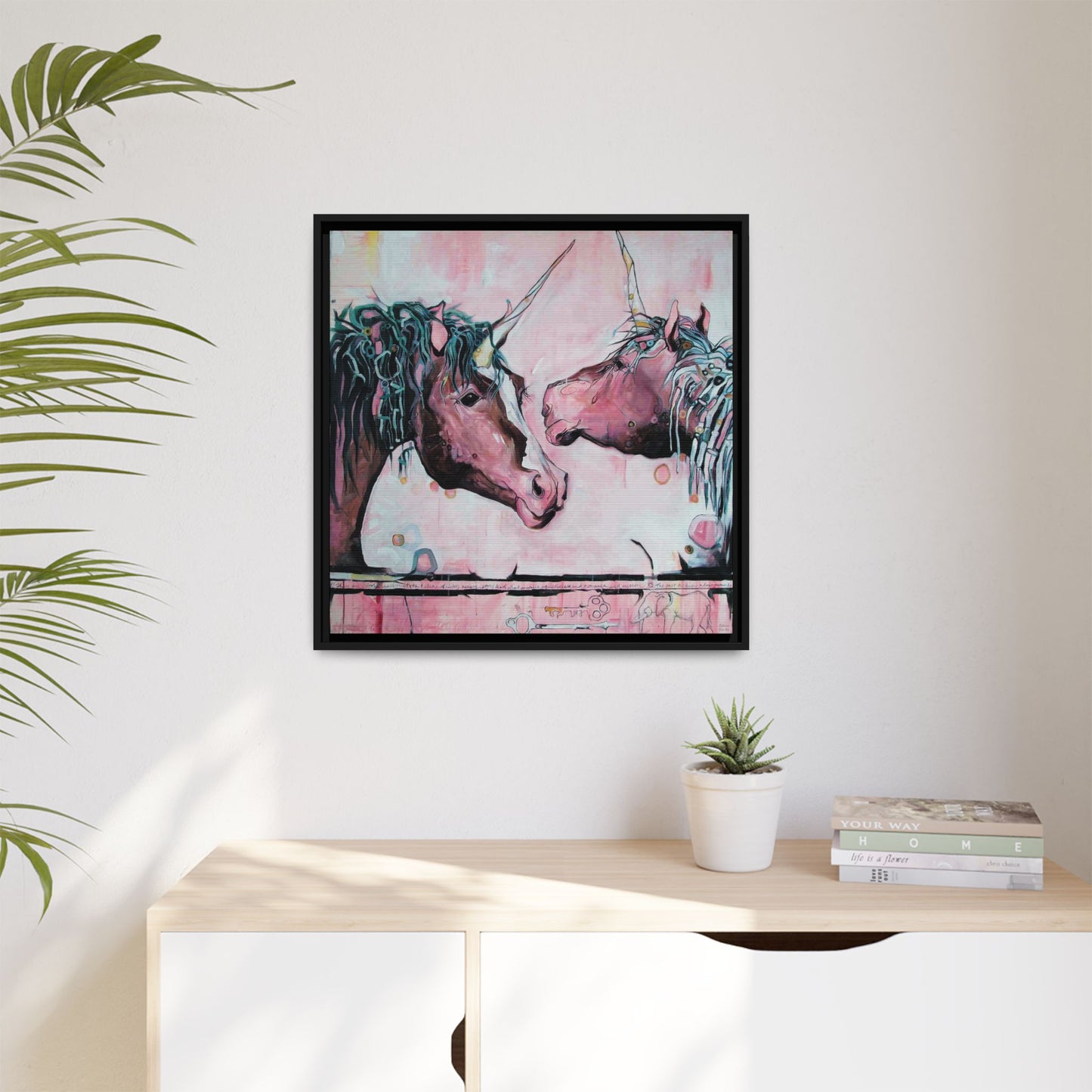 "Unicorns Are Real" Framed Canvas Fine Art Reproduction by Zabrina Fine Art