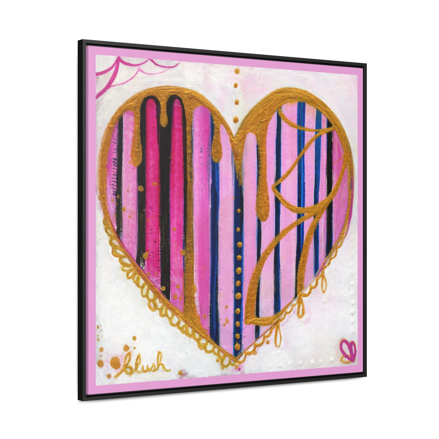 "Blush Party Heart" Framed Canvas Fine Art Reproduction by Zabrina Fine Art