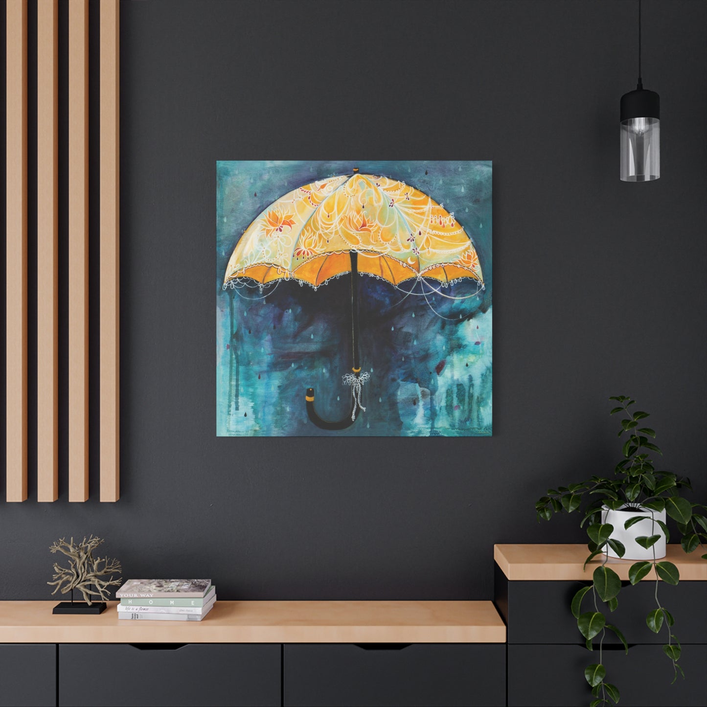 "Rain Glow" Unframed Canvas Black Edge Reproduction by Zabrina Fine Art