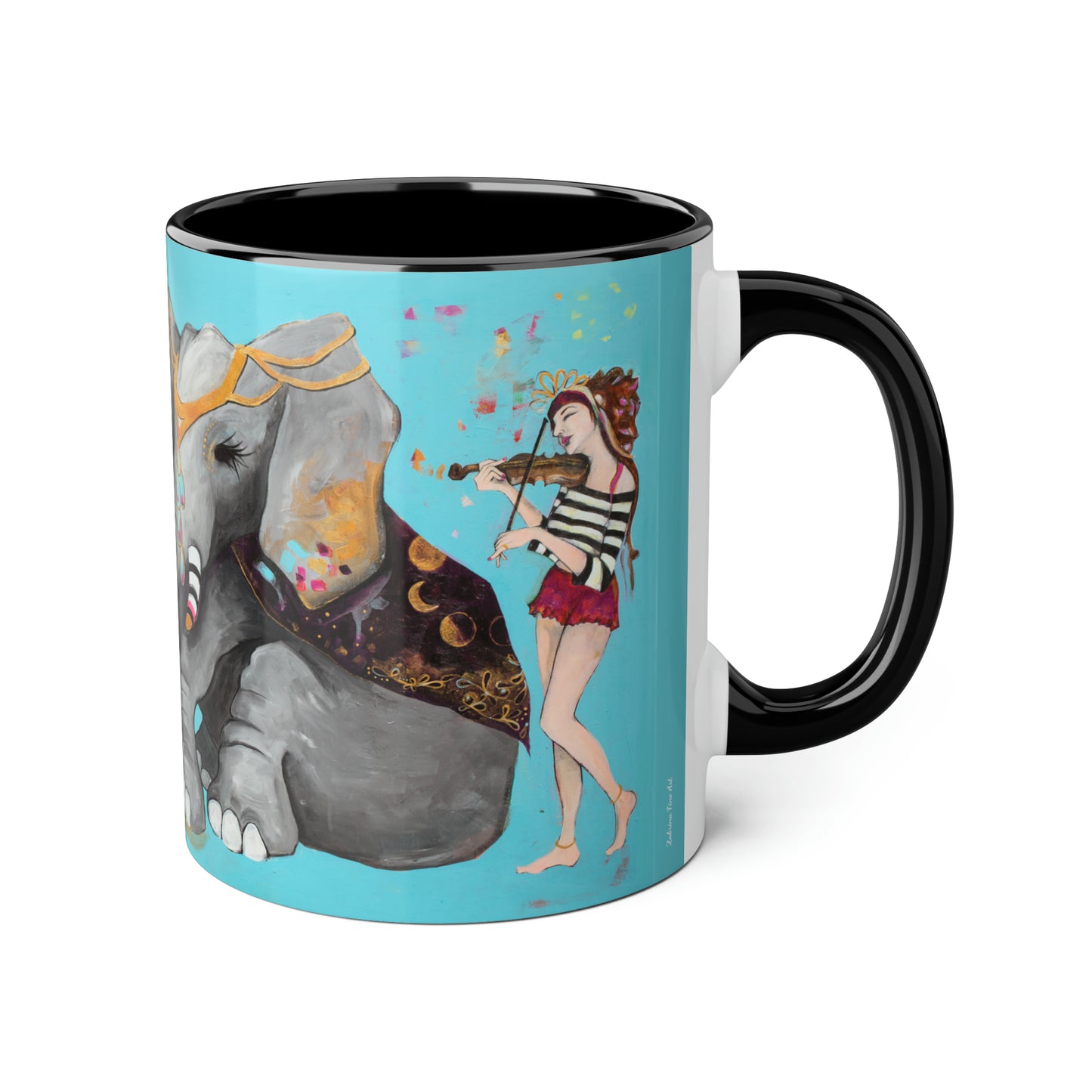 "Elephant Love" Ceramic Coffee Cup by Zabrina Fine Art