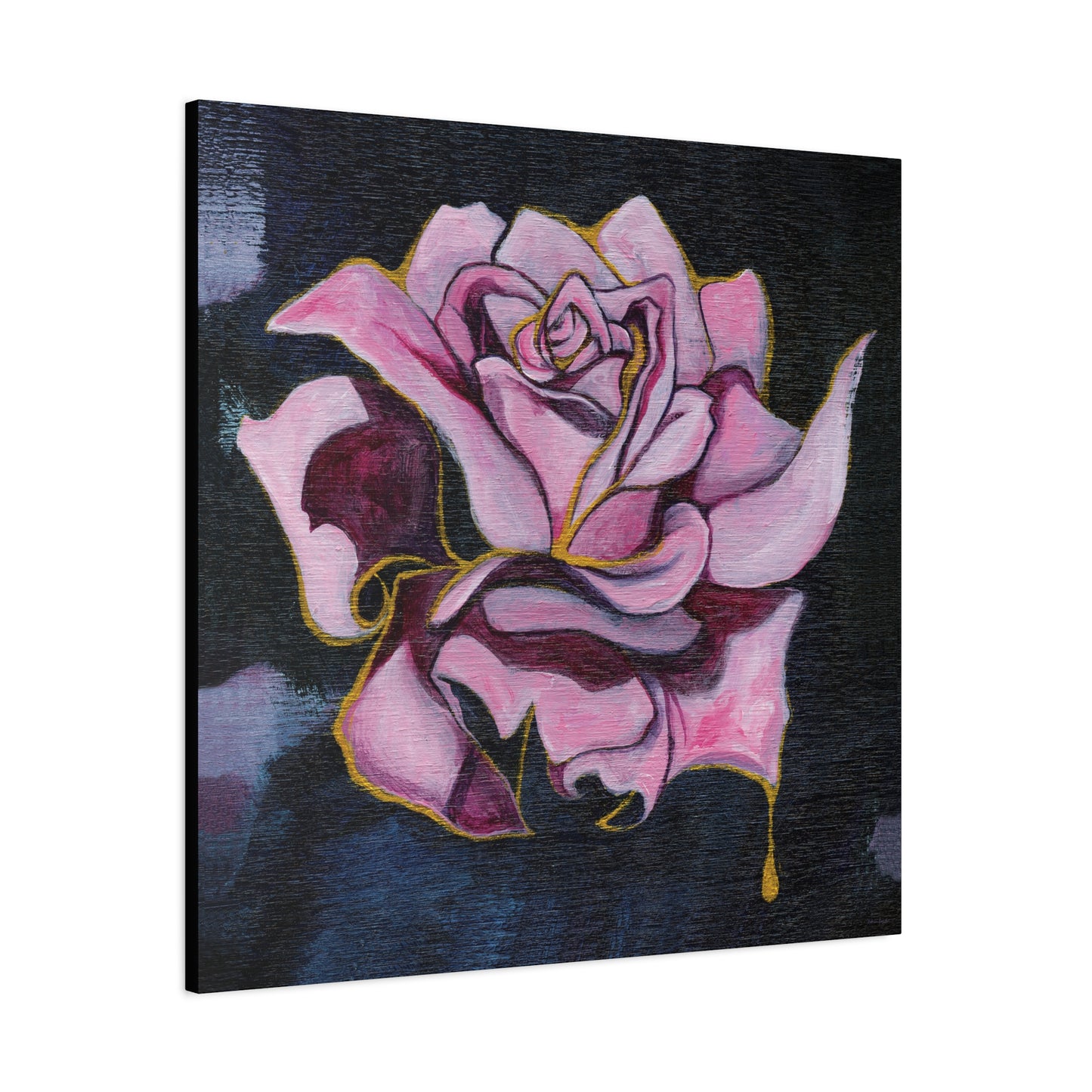 "Gilded Rose" Unframed Canvas Black Edge Reproduction by Zabrina Fine Art