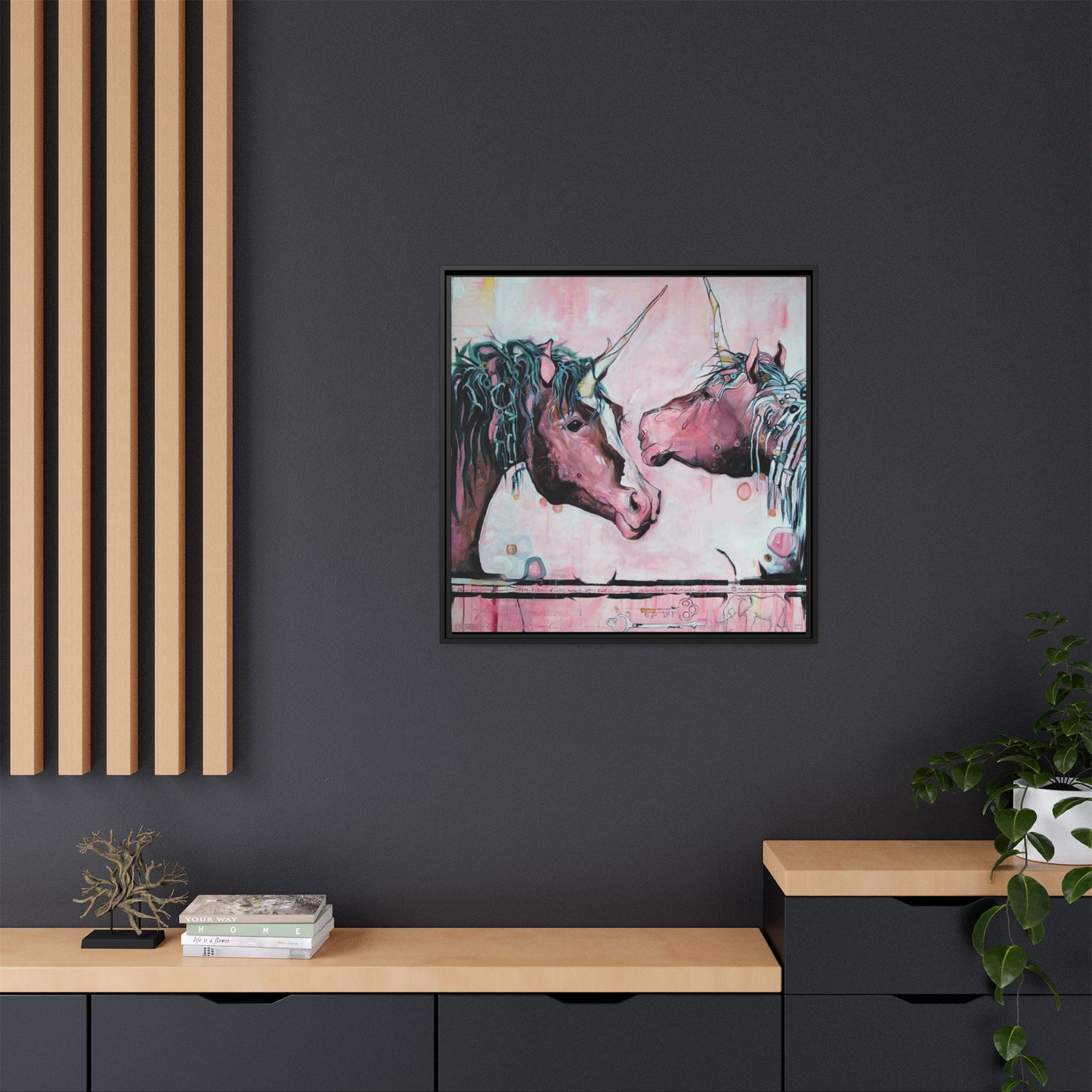 "Unicorns Are Real" Framed Canvas Fine Art Reproduction by Zabrina Fine Art