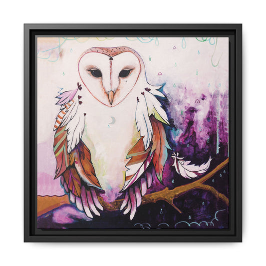 "Rainy Day Owl" Framed Canvas Fine Art Reproduction by Zabrina Fine Art