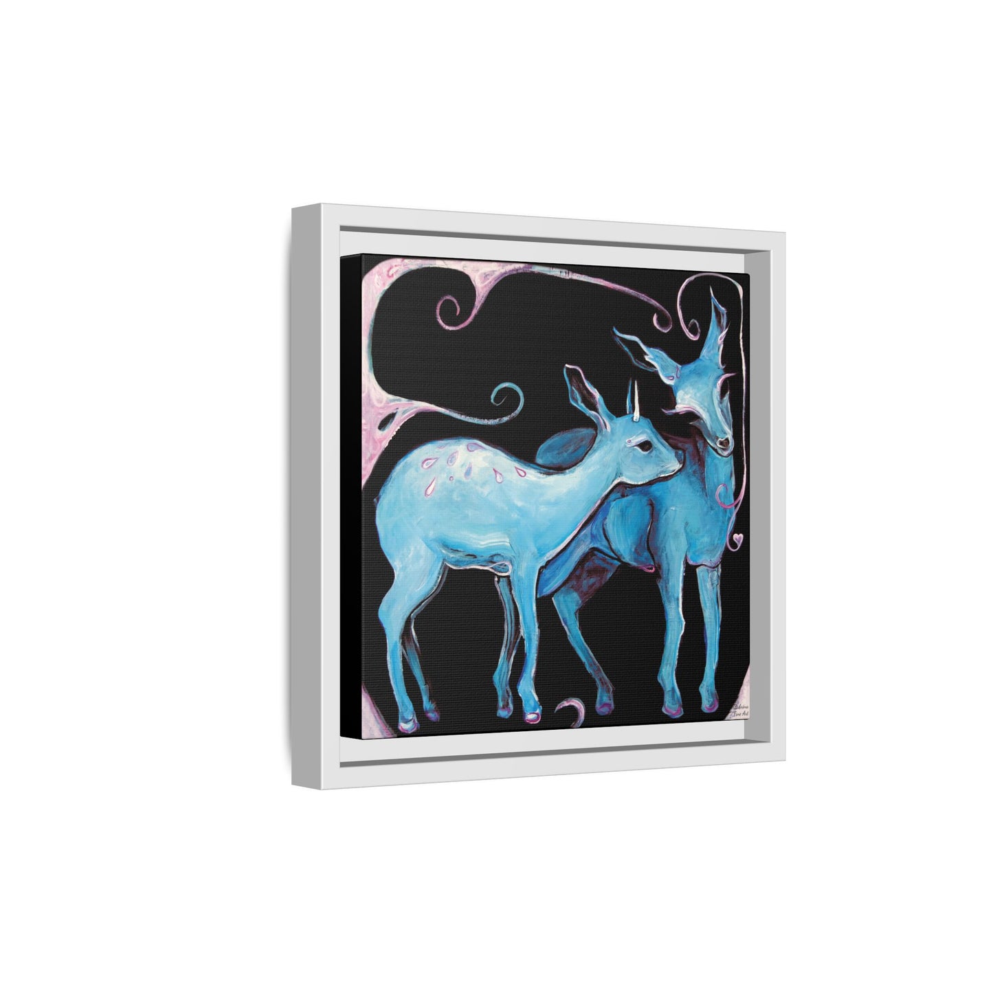 "Deer Love" Framed Canvas Fine Art Reproduction by Zabrina Fine Art