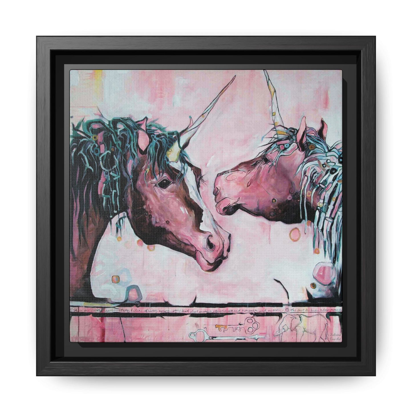 "Unicorns Are Real" Framed Canvas Fine Art Reproduction by Zabrina Fine Art