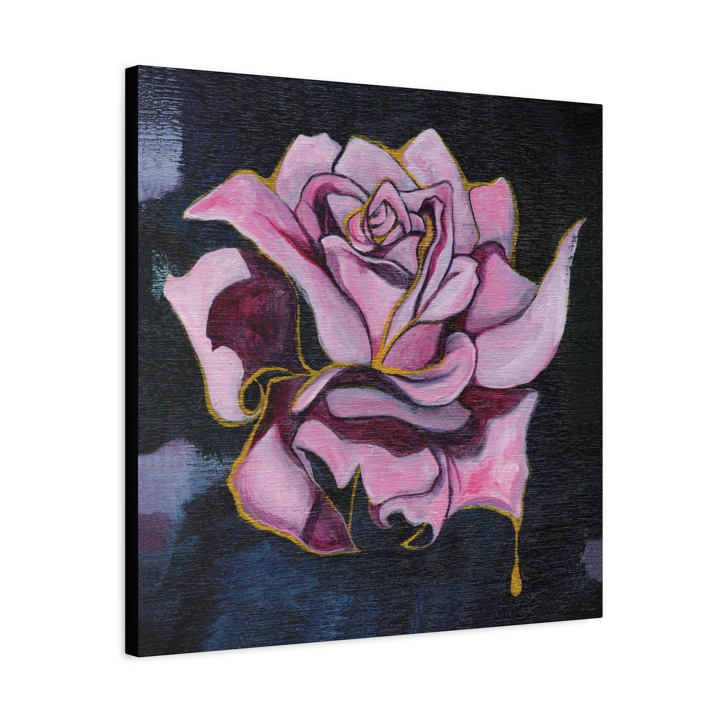 "Gilded Rose" Unframed Canvas Black Edge Reproduction by Zabrina Fine Art