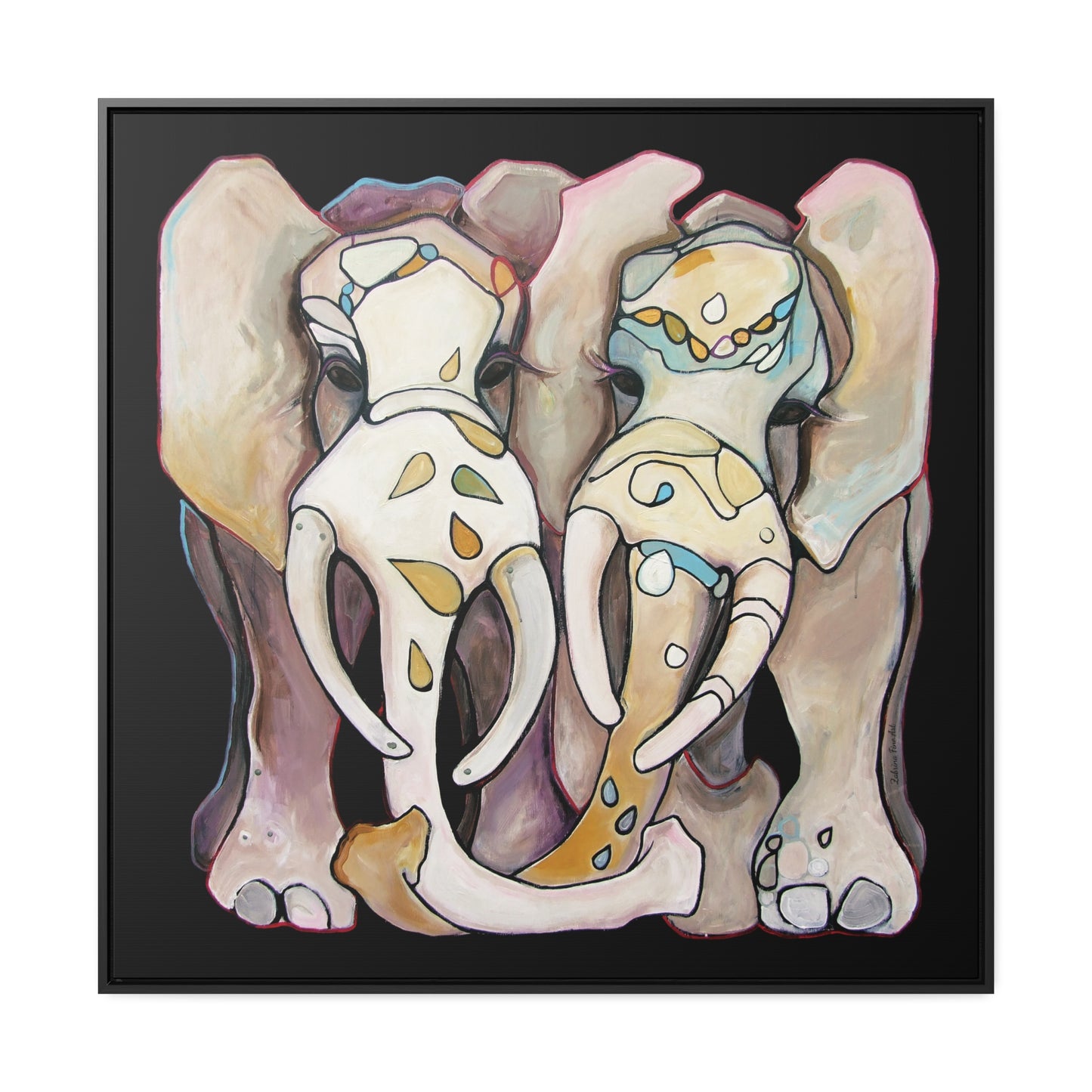 "Sweet Pair" Framed Canvas Fine Art Reproduction by Zabrina Fine Art