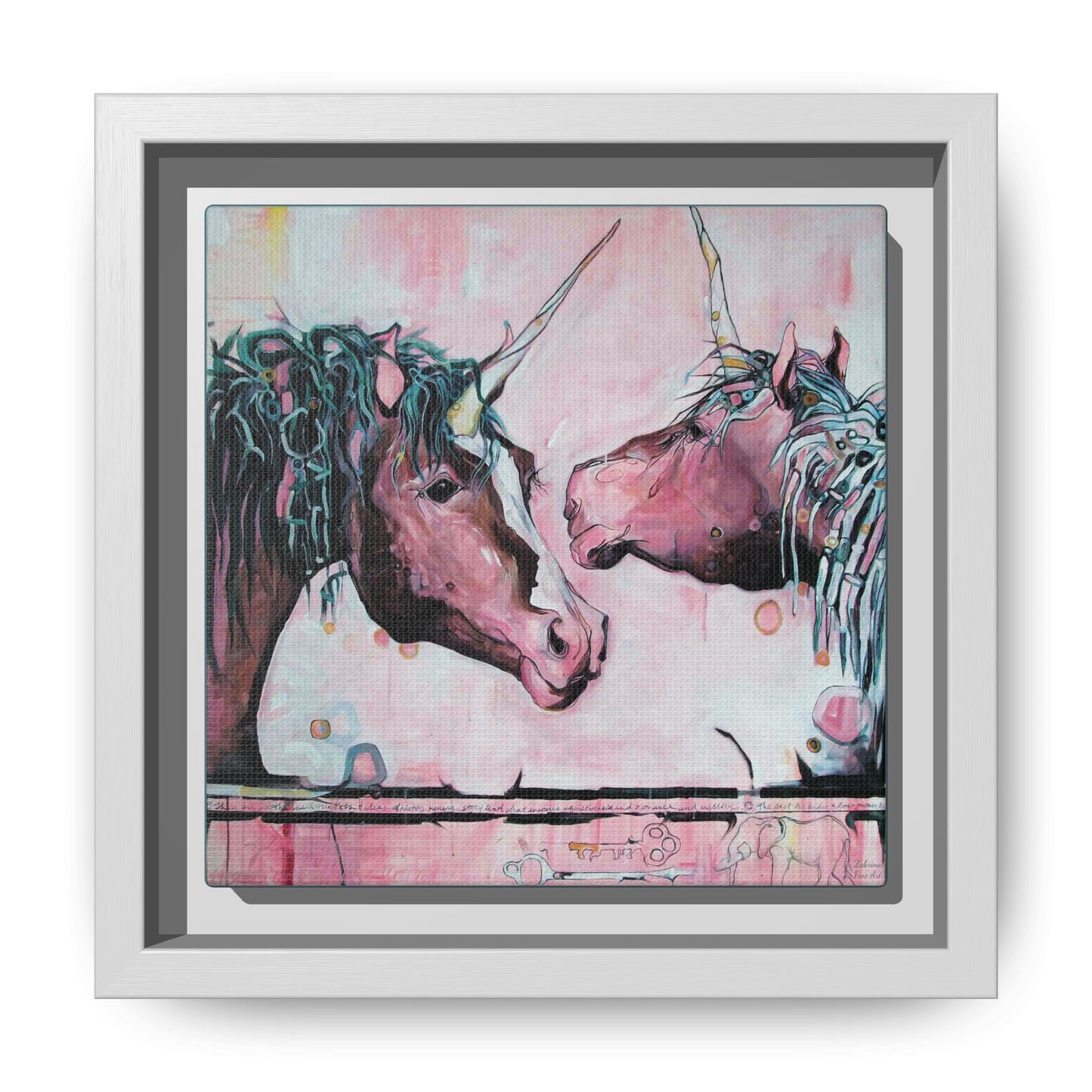 "Unicorns Are Real" Framed Canvas Fine Art Reproduction by Zabrina Fine Art