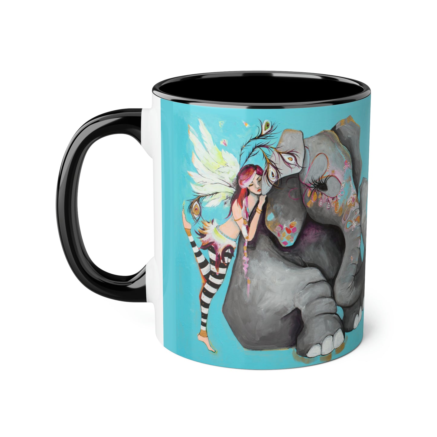 "Elephant Love" Ceramic Coffee Cup by Zabrina Fine Art