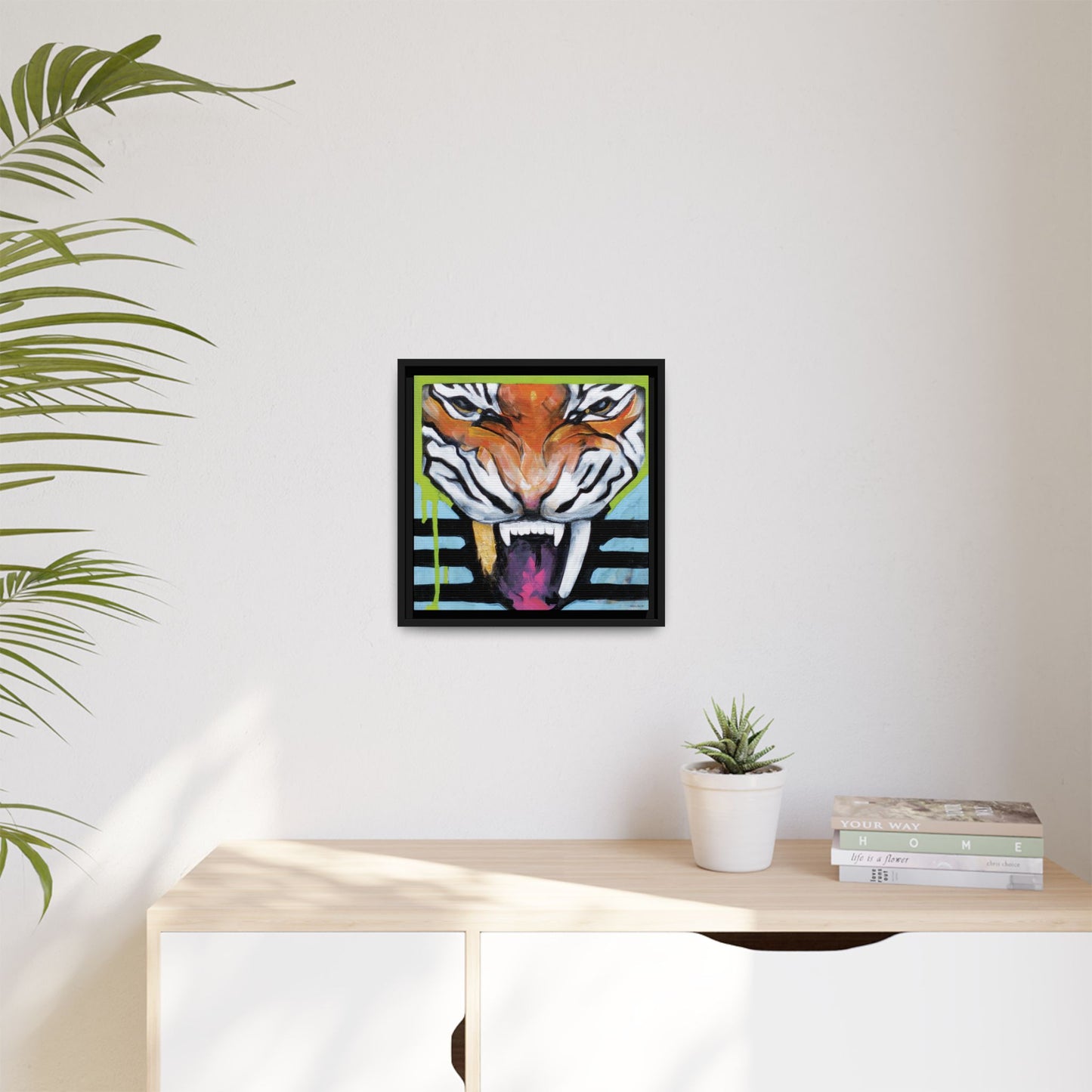 "Tiger Fang" Framed Canvas Fine Art Reproduction by Zabrina Fine Art