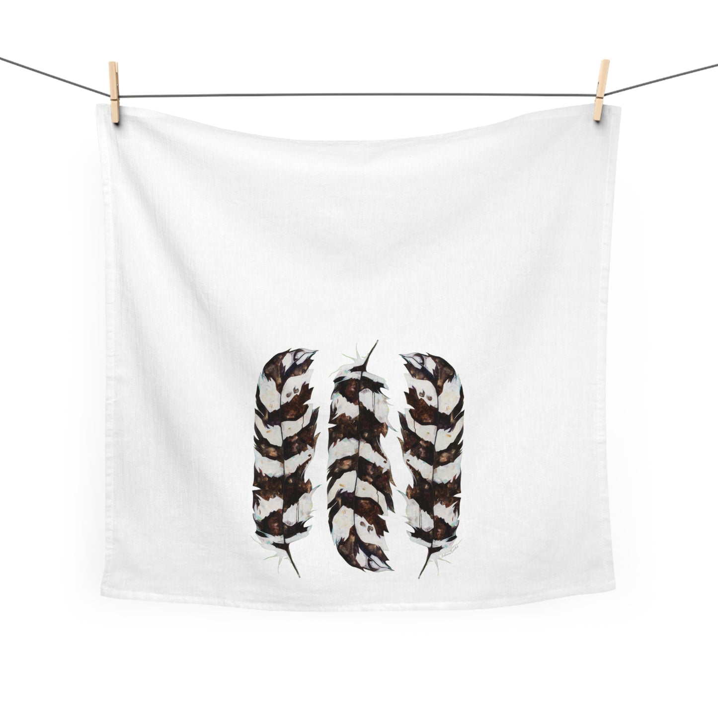 Feather Trio Tea Towel — Rustic Boho Kitchen Decor