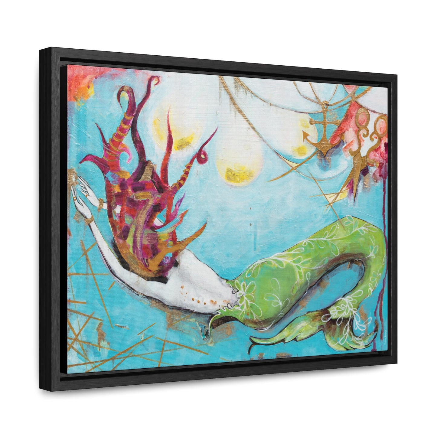 "Mermaid" Framed Canvas Fine Art Reproduction by Zabrina Fine Art