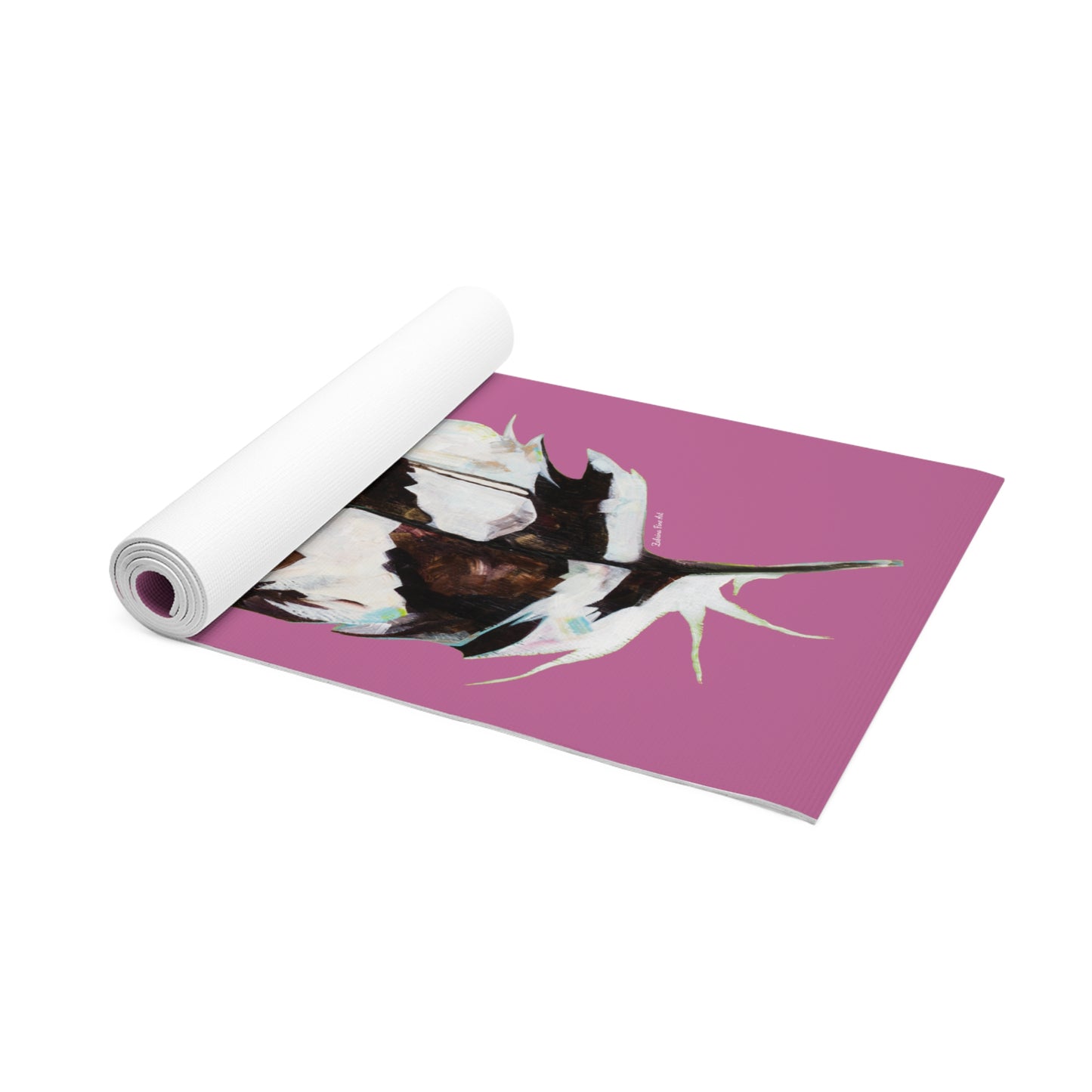 "Feather Pink" Yoga Mat by Zabrina Fine Art