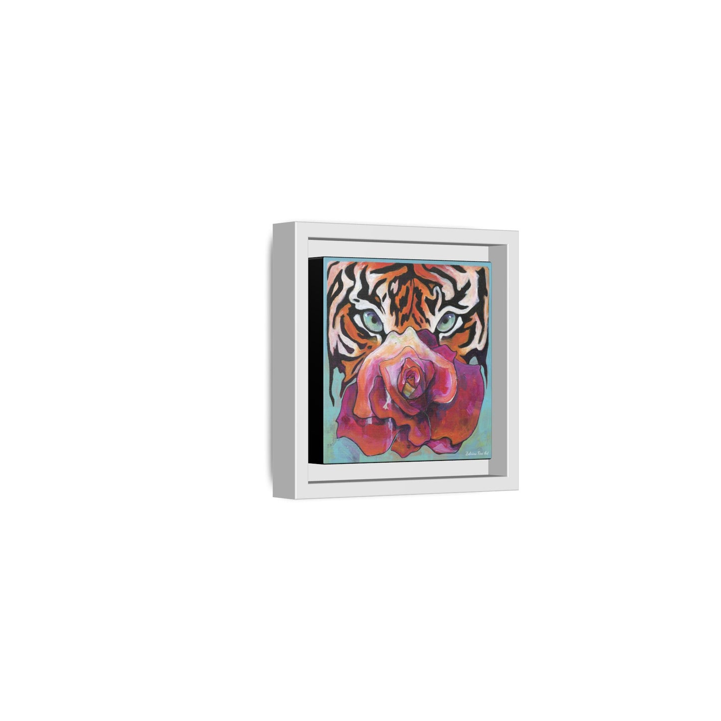 "Tiger Rose" Framed Canvas Fine Art Reproduction by Zabrina Fine Art