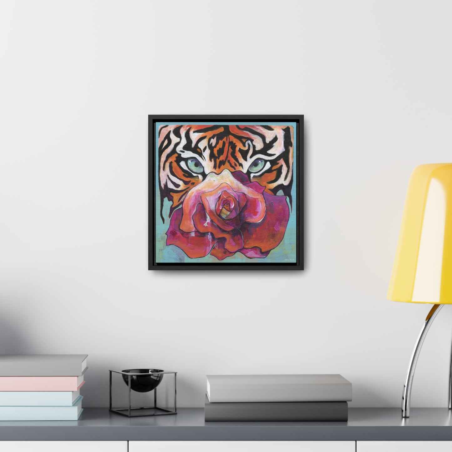 "Tiger Rose" Framed Canvas Fine Art Reproduction by Zabrina Fine Art