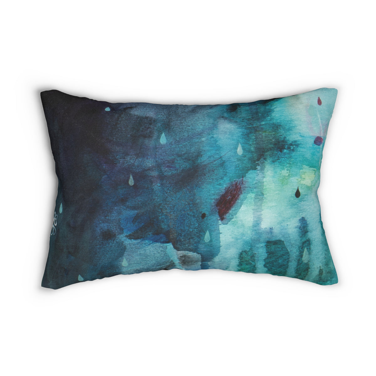 "I Love Rainy Days" Throw Pillow on Wine by Zabrina Fine Art