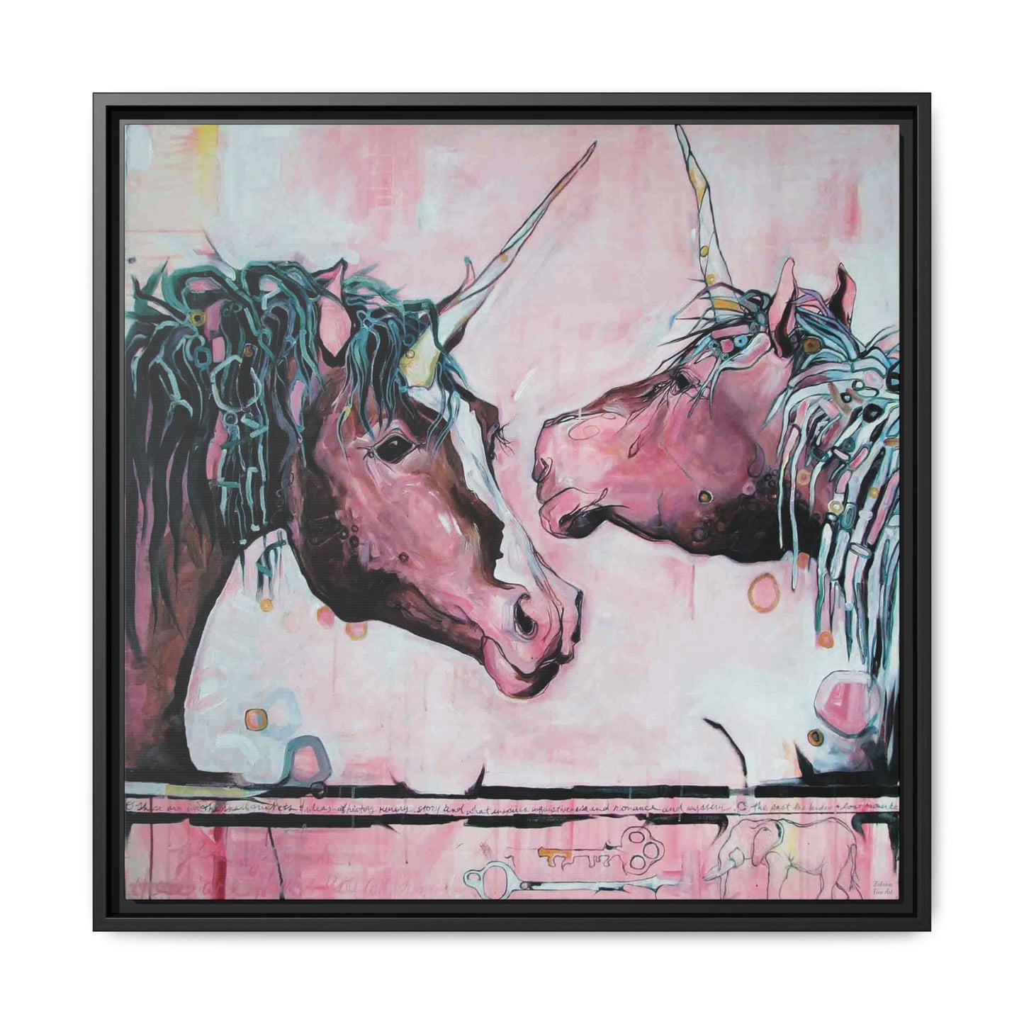 "Unicorns Are Real" Framed Canvas Fine Art Reproduction by Zabrina Fine Art