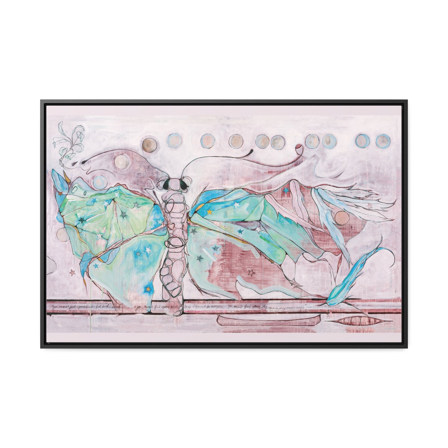 "Luna Moth" Framed Canvas Fine Art Reproduction by Zabrina Fine Art