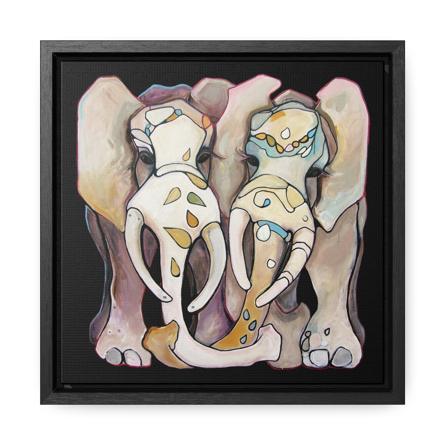 "Sweet Pair" Framed Canvas Fine Art Reproduction by Zabrina Fine Art