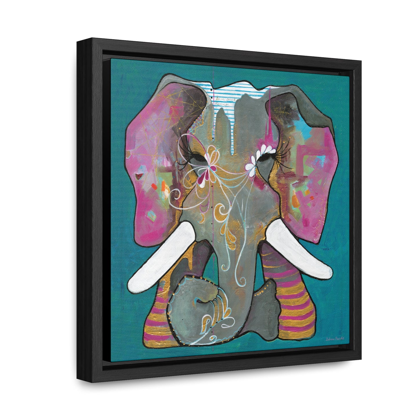 "Romeo Elephant" Framed Canvas Fine Art Reproduction by Zabrina Fine Art