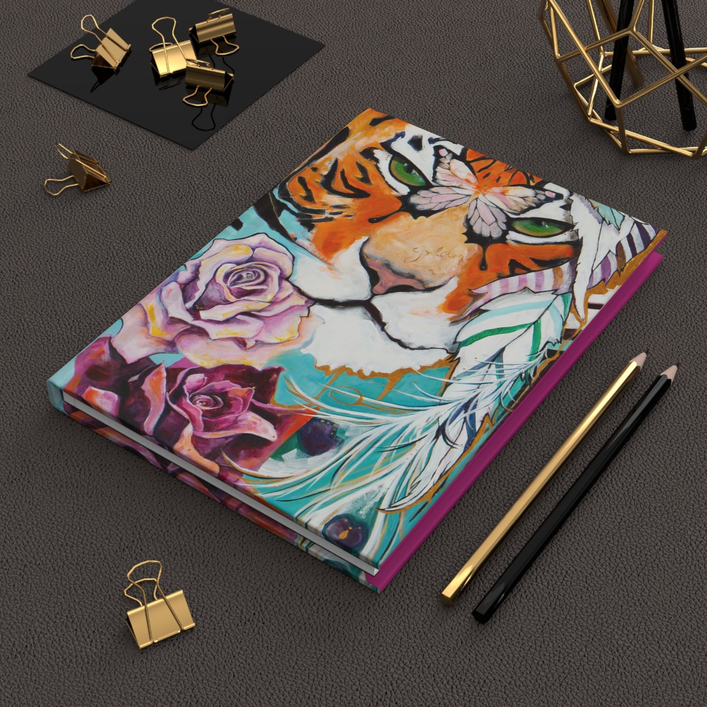 "Tiger Eyes" Hardcover Journal by Zabrina Fine Art