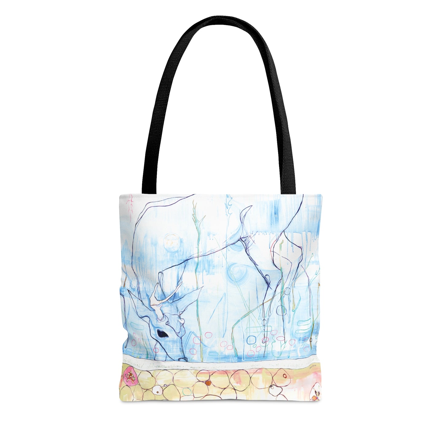 "One Antler Deer" Tote Bag by Zabrina Fine Art