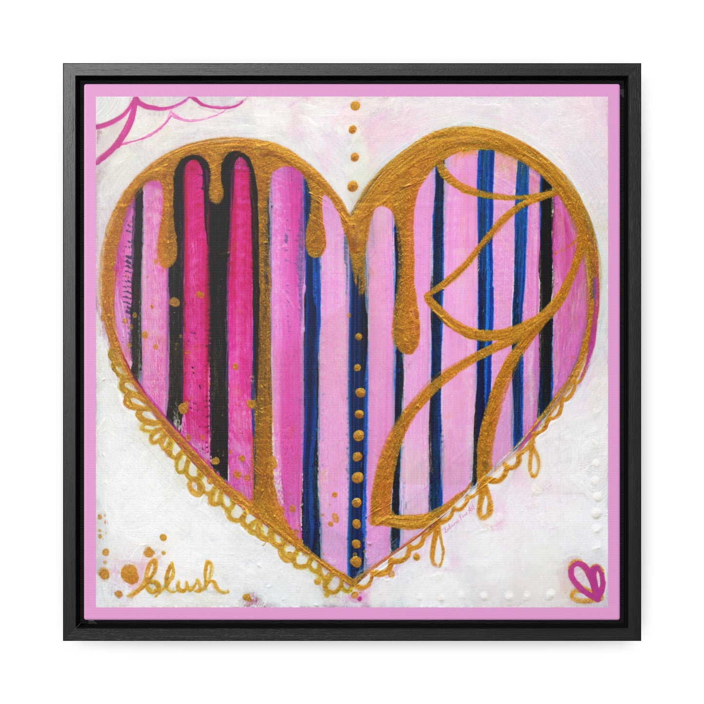 "Blush Party Heart" Framed Canvas Fine Art Reproduction by Zabrina Fine Art