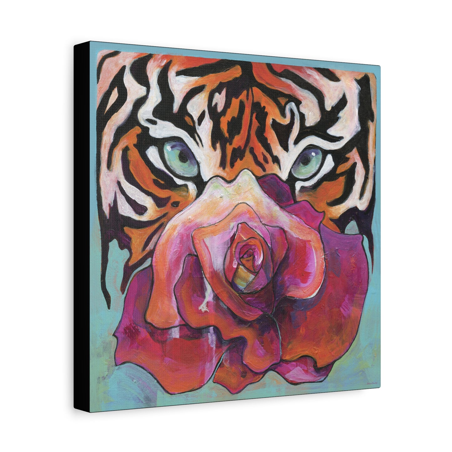 "Tiger Rose" Unframed Canvas Black Edge Reproduction by Zabrina Fine Art