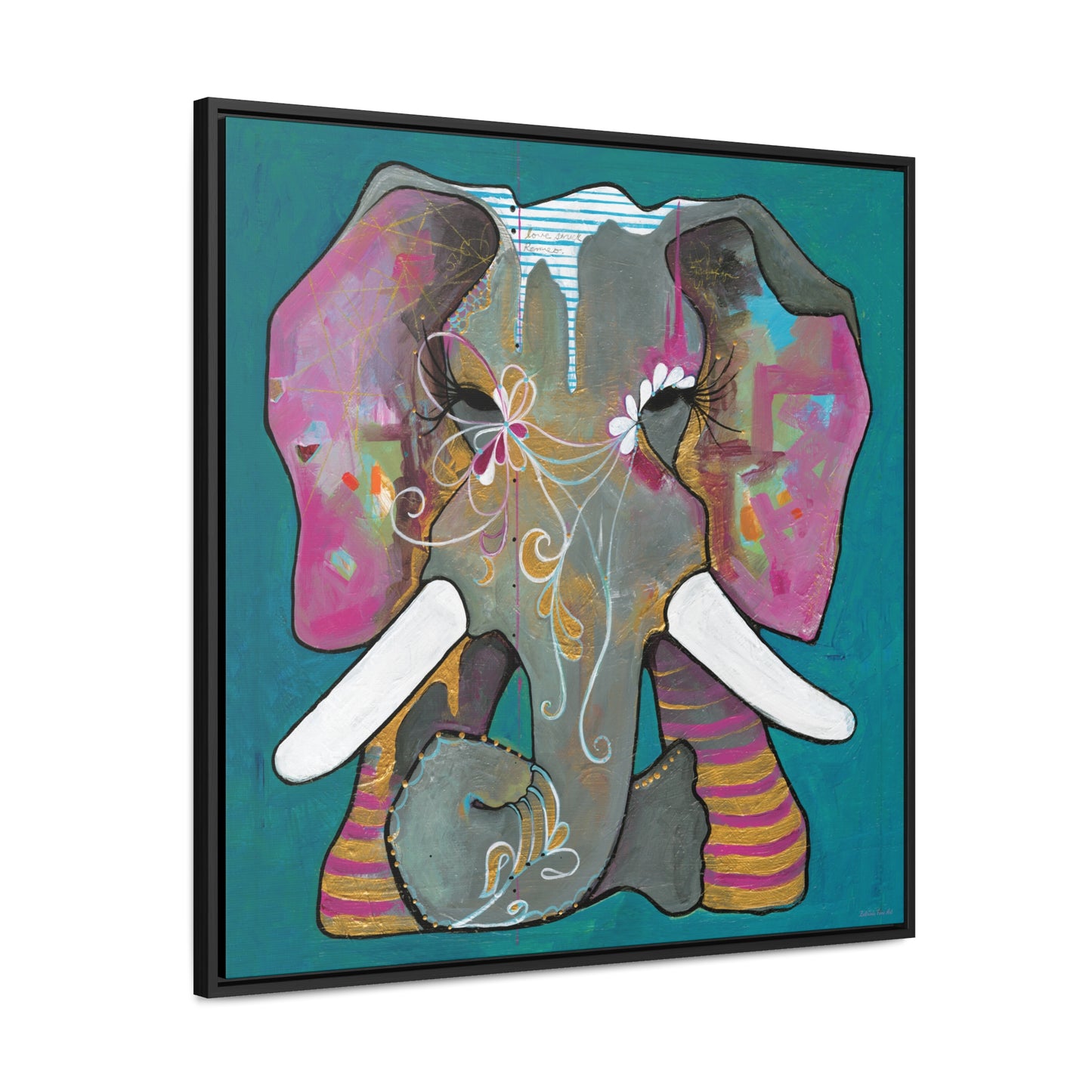 "Romeo Elephant" Framed Canvas Fine Art Reproduction by Zabrina Fine Art