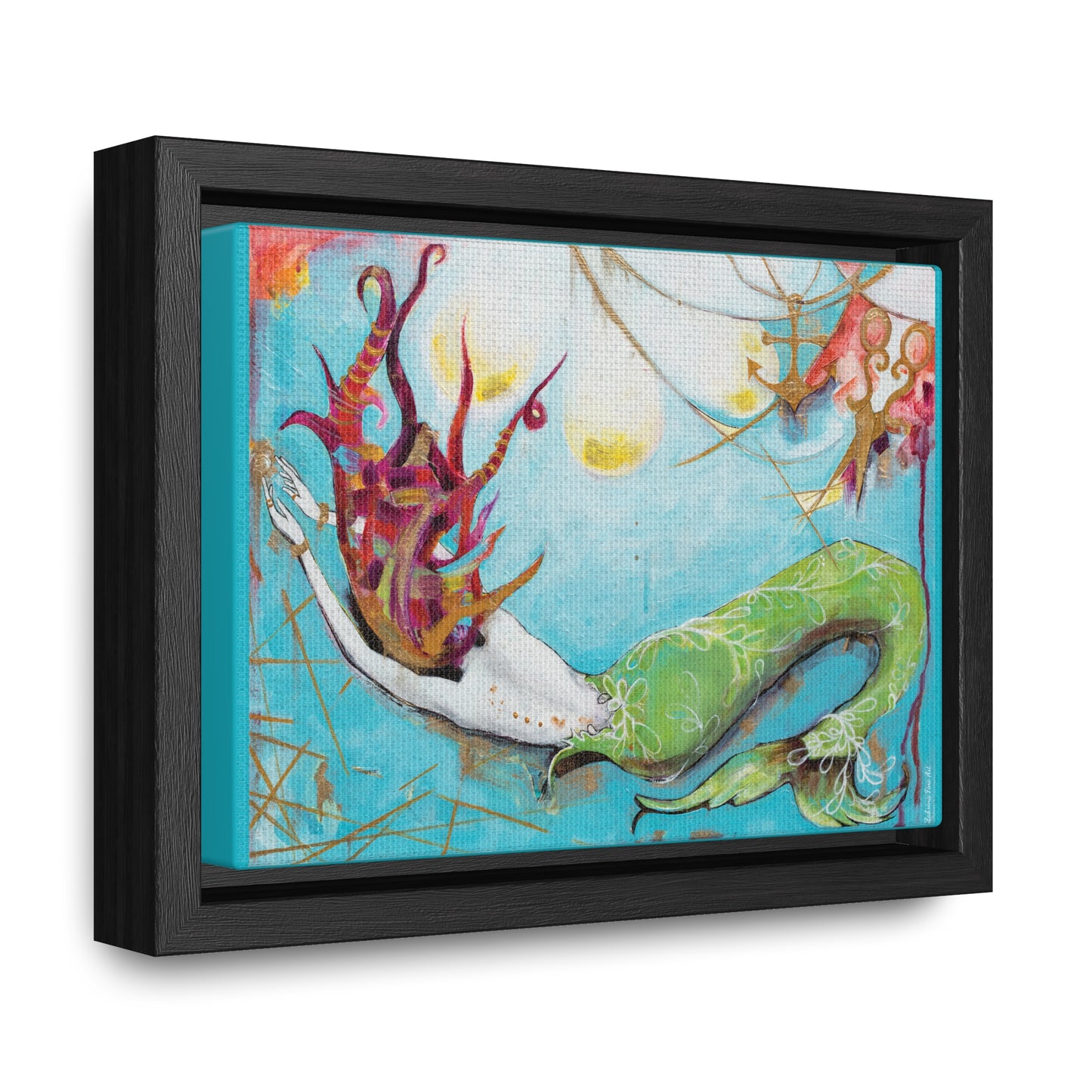 "Mermaid" Framed Canvas Fine Art Reproduction by Zabrina Fine Art