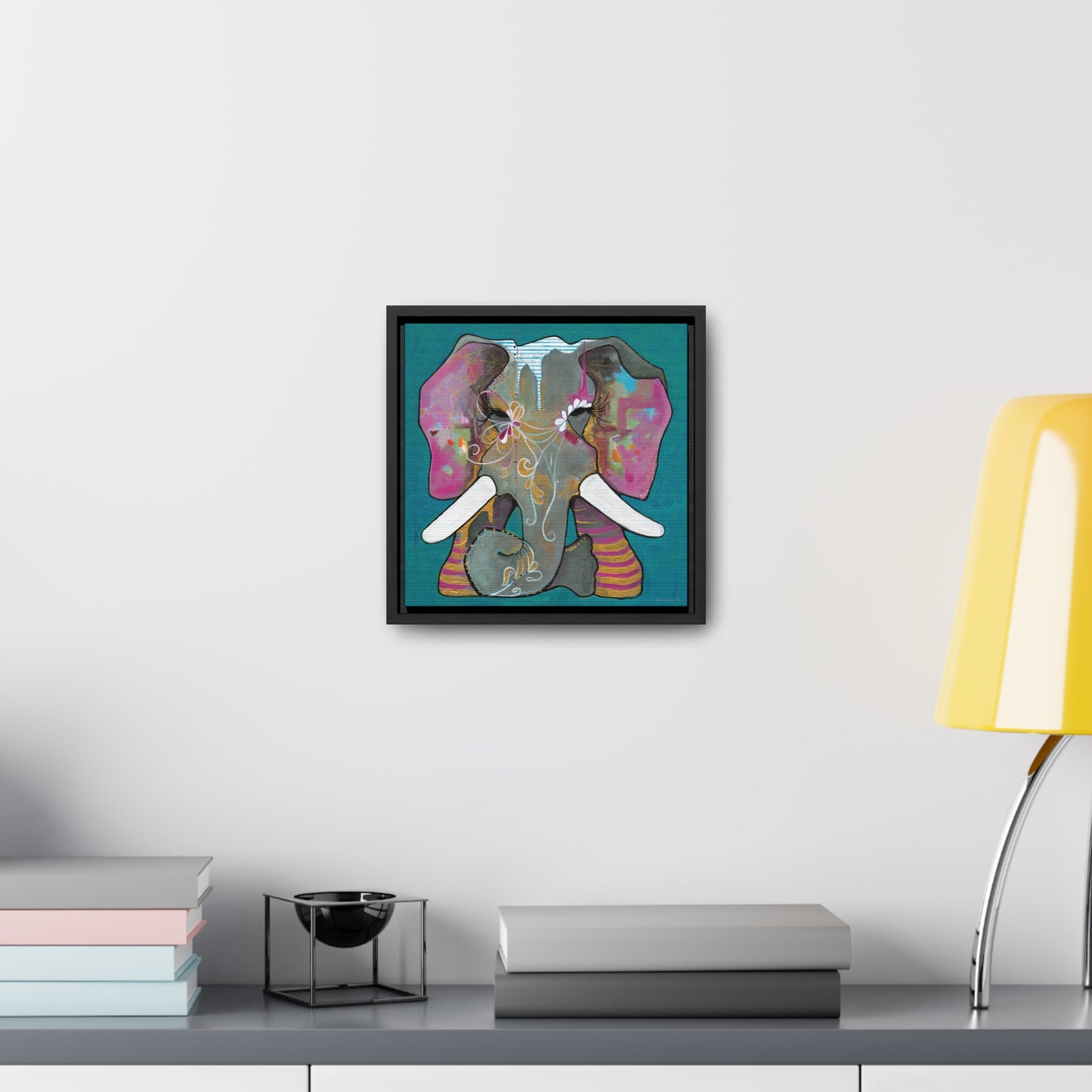 "Romeo Elephant" Framed Canvas Fine Art Reproduction by Zabrina Fine Art