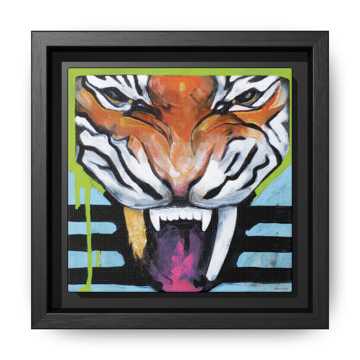 "Tiger Fang" Framed Canvas Fine Art Reproduction by Zabrina Fine Art