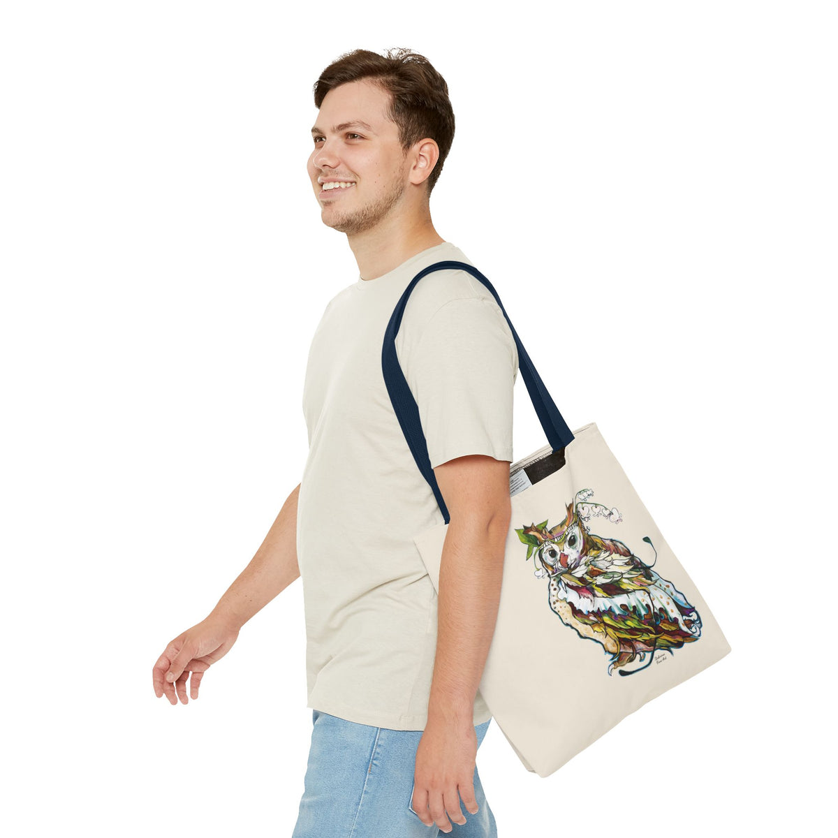 "Two Owls" Tote Bag by Zabrina Fine Art