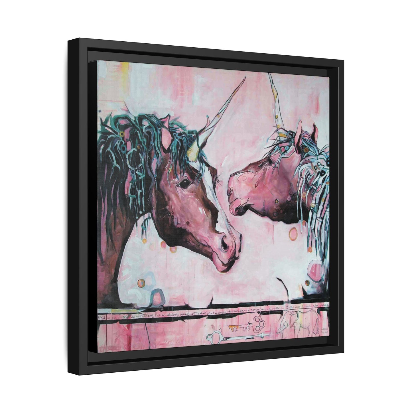 "Unicorns Are Real" Framed Canvas Fine Art Reproduction by Zabrina Fine Art