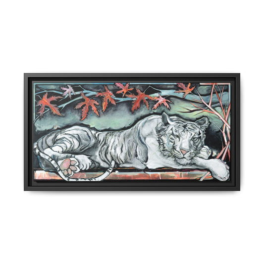 "White Tiger" Framed Canvas Fine Art Reproduction by Zabrina Fine Art