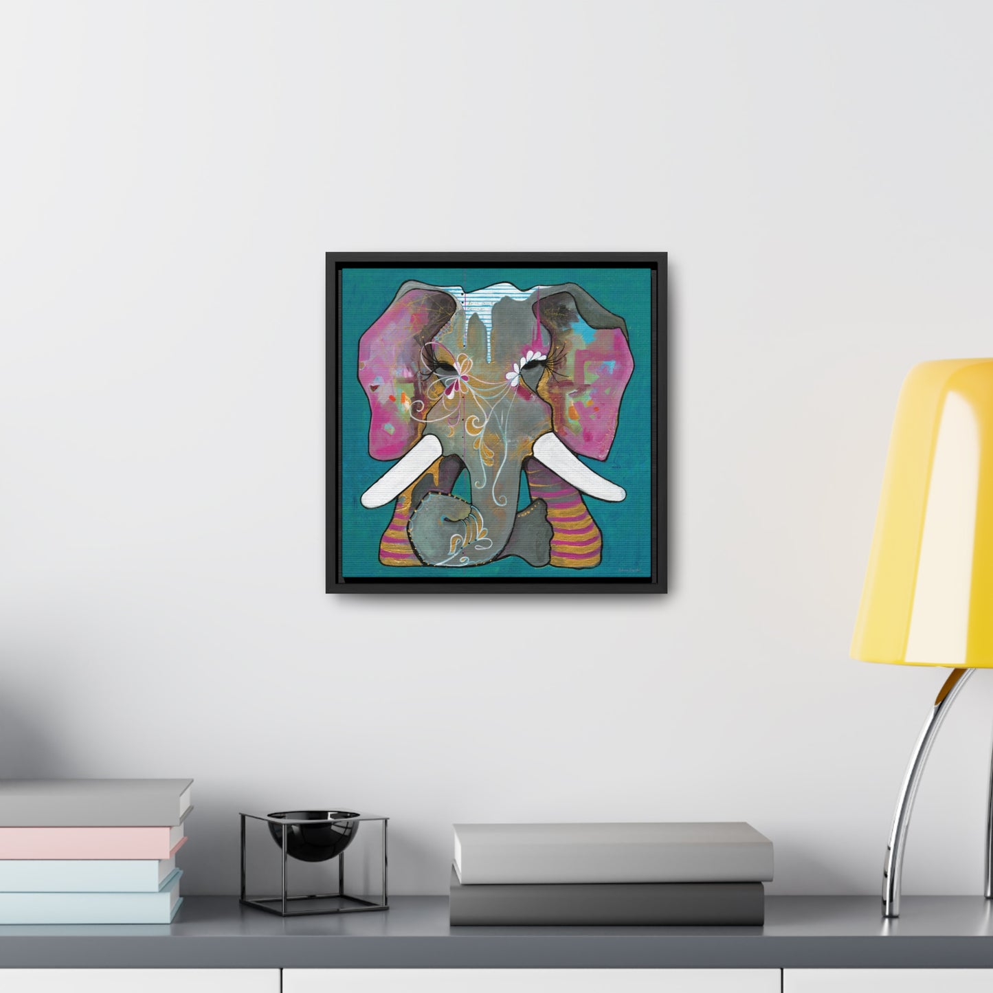 "Romeo Elephant" Framed Canvas Fine Art Reproduction by Zabrina Fine Art