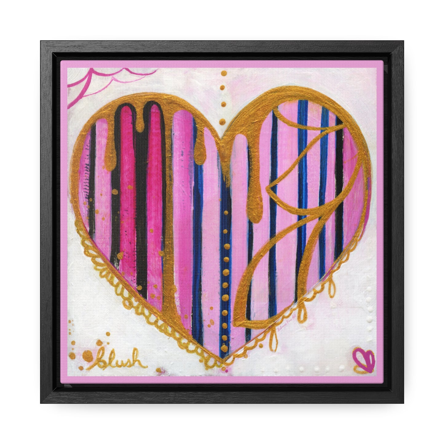 "Blush Party Heart" Framed Canvas Fine Art Reproduction by Zabrina Fine Art